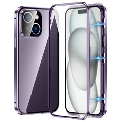 Magnetic Double-buckle HD Tempered Glass Phone Case, For iPhone 16, For iPhone 15 Pro Max, For iPhone 15 Pro, For iPhone 15 Plus