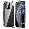 Magnetic Double-buckle HD Tempered Glass Phone Case, For iPhone 12 Pro Max, For iPhone 12 Pro, For iPhone 11 Pro Max, For iPhone 11, For iPhone 11 Pro