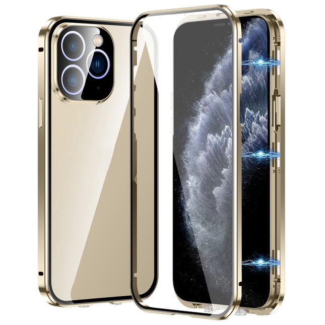 Magnetic Double-buckle HD Tempered Glass Phone Case, For iPhone 11 Pro Max, For iPhone 11, For iPhone 11 Pro