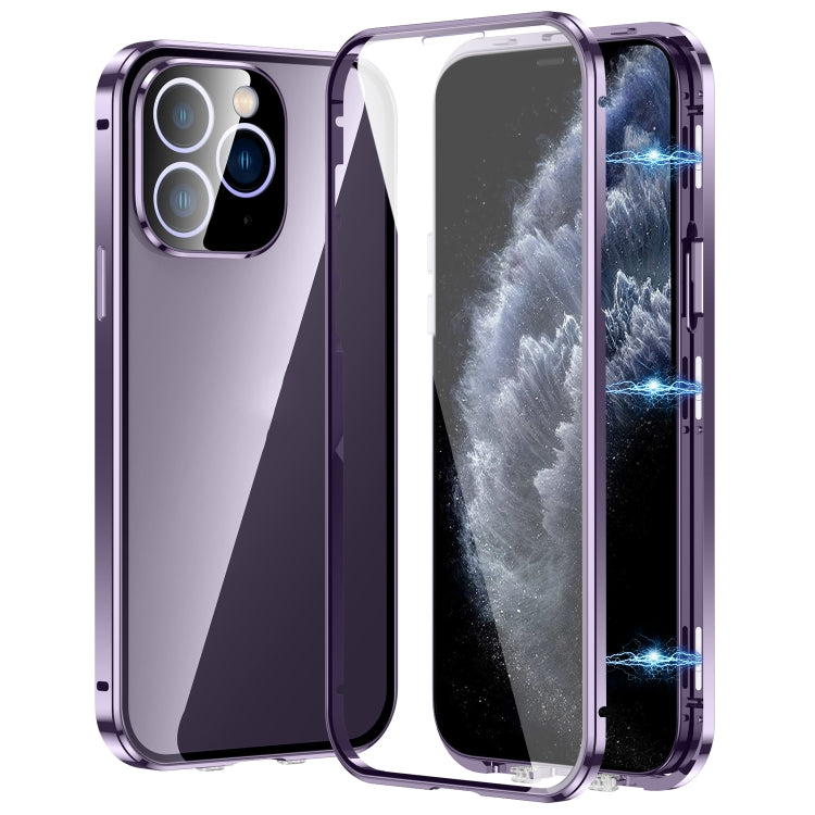 Magnetic Double-buckle HD Tempered Glass Phone Case, For iPhone 12 Pro Max, For iPhone 12 Pro, For iPhone 11 Pro Max, For iPhone 11, For iPhone 11 Pro