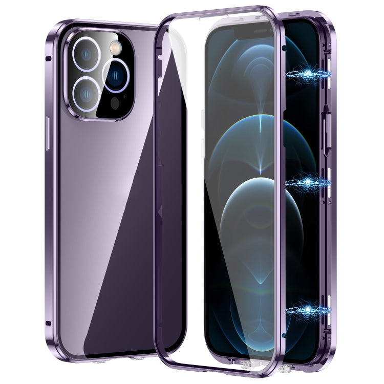 Magnetic Double-buckle HD Tempered Glass Phone Case, For iPhone 12 Pro Max, For iPhone 12 Pro, For iPhone 11 Pro Max, For iPhone 11, For iPhone 11 Pro