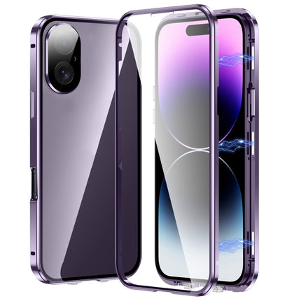 Magnetic Double-buckle HD Tempered Glass Phone Case, For iPhone 16 Plus, For iPhone 16, For iPhone 15 Pro Max, For iPhone 15 Pro