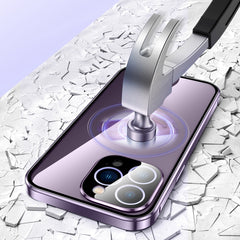 Magnetic Double-buckle HD Tempered Glass Phone Case, For iPhone 16, For iPhone 15 Pro Max, For iPhone 15 Pro, For iPhone 15 Plus