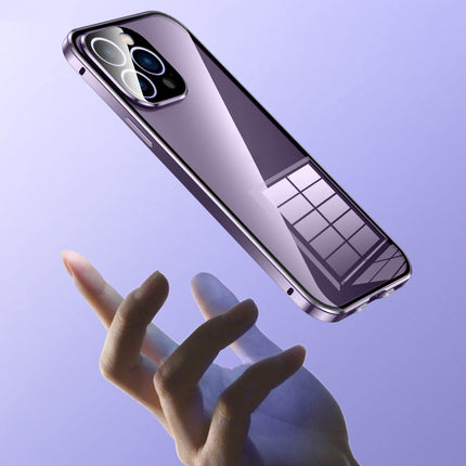 Magnetic Double-buckle HD Tempered Glass Phone Case, For iPhone 16 Plus, For iPhone 16, For iPhone 15 Pro Max, For iPhone 15 Pro