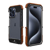 R-JUST Ironwood Generation Metal Hybrid Wood Phone Case, For iPhone 16 Pro Max, For iPhone 16 Pro, For iPhone 16 Plus, For iPhone 16, For iPhone 15 Pro Max, For iPhone 15 Pro, For iPhone 15 Plus, For iPhone 15