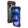 R-JUST Ironwood Generation Metal Hybrid Wood Phone Case, For iPhone 16 Pro Max, For iPhone 16 Pro, For iPhone 16 Plus, For iPhone 16, For iPhone 15 Pro Max, For iPhone 15 Pro, For iPhone 15 Plus, For iPhone 15