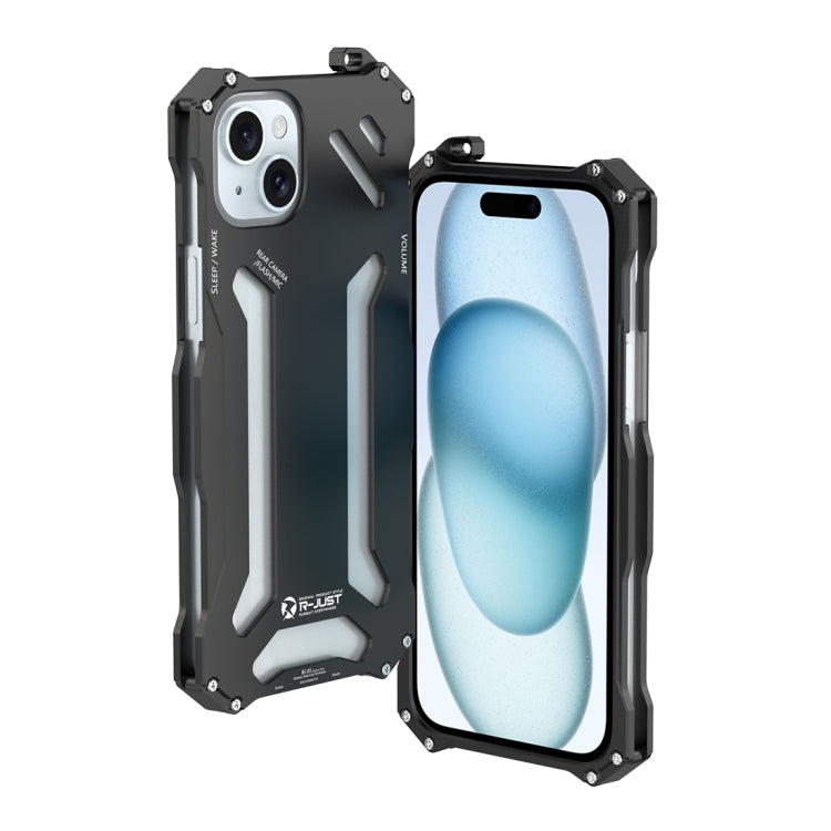 R-JUST RJ17 Shockproof Armor Metal Phone Case, For iPhone 15 Pro Max, For iPhone 15 Pro, For iPhone 15 Plus, For iPhone 15