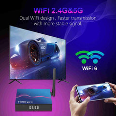 TX98 Pro 4K Ultra HD Android 14.0 Smart TV Box with Remote Control, Allwinner H618 Quad-Core, 2GB+16GB, 4GB+32GB, 4GB+64GB