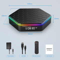 T95Z Plus 8K WiFi6 Android 12.0 Smart TV Box with Remote Control, Allwinner H618 Quad-Core