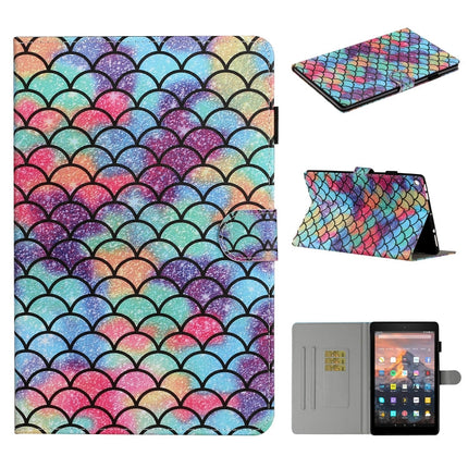 Colored Drawing Pattern Horizontal Flip PU Leather Case with Holder & Card Slot & Sleep / Wake-up Function, For Amazon Kindle Fire HD 8 (2016/2017/2018), For Amazon Kindle Fire HD 8 (2020), For Amazon Kindle Fire HD 10 (2015 / 2017)