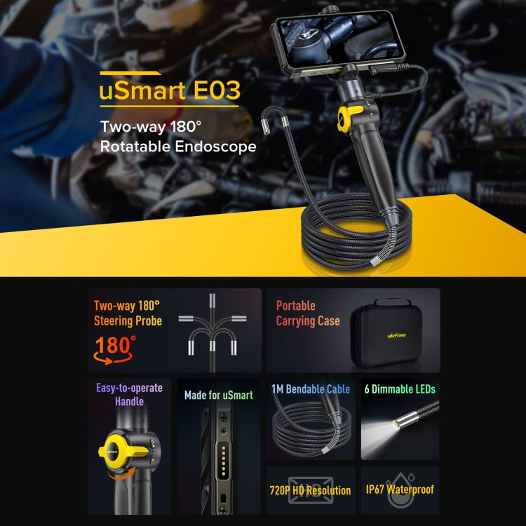 Ulefone uSmart E03 Rotatable Endoscope IP67 Waterproof for Armor 24 / 21 / 19 / 18T / 18T Ultra / Armor Pad, uSmart E03