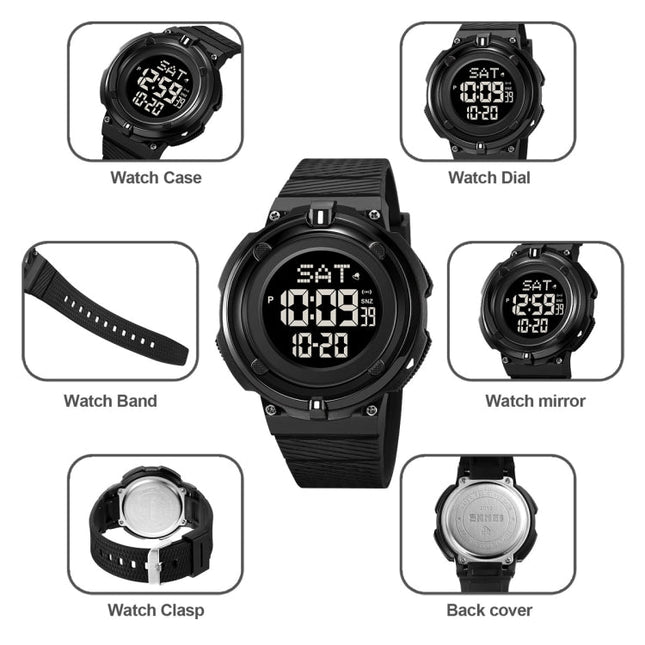 SKMEI 2010 Multifunctional Men 50M Waterproof Luminous Digital Wrist Watch