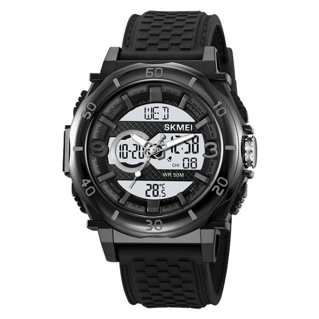 SKMEI 2098 Multifunctional Men 50M Waterproof Thermometer Dual Display Digital Wrist Watch