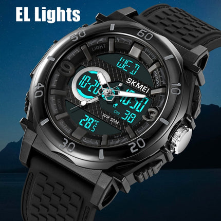 SKMEI 2098 Multifunctional Men 50M Waterproof Thermometer Dual Display Digital Wrist Watch