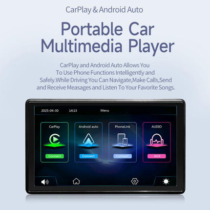 Car 7 inch IPS Portable Smart Screen Wireless Screen Projection Carplay Android Auto, with Reversing Camera, with Reversing Camera
