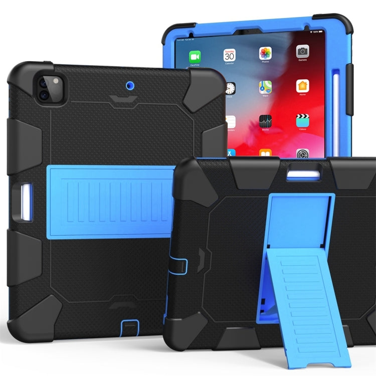 For iPad Pro 12.9 (2018) / (2020) Shockproof Two-Color Silicone Protective Case with Holder, For iPad Pro 12.9 (2018) / (2020)