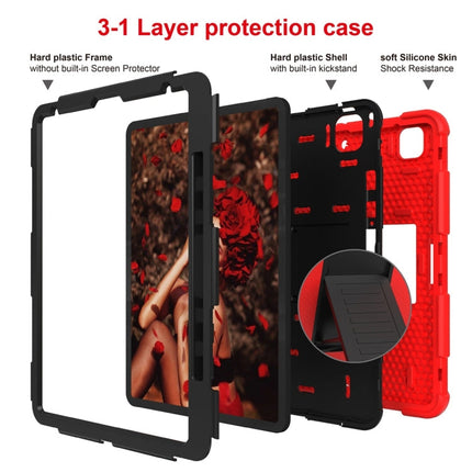 For iPad Pro 12.9 (2018) / (2020) Shockproof Two-Color Silicone Protective Case with Holder
