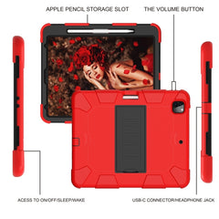 For iPad Pro 12.9 (2018) / (2020) Shockproof Two-Color Silicone Protective Case with Holder