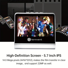 Tonivent TON170 22 Mega Pixels 5 inch HD Screen Film Scanner, TON170 White