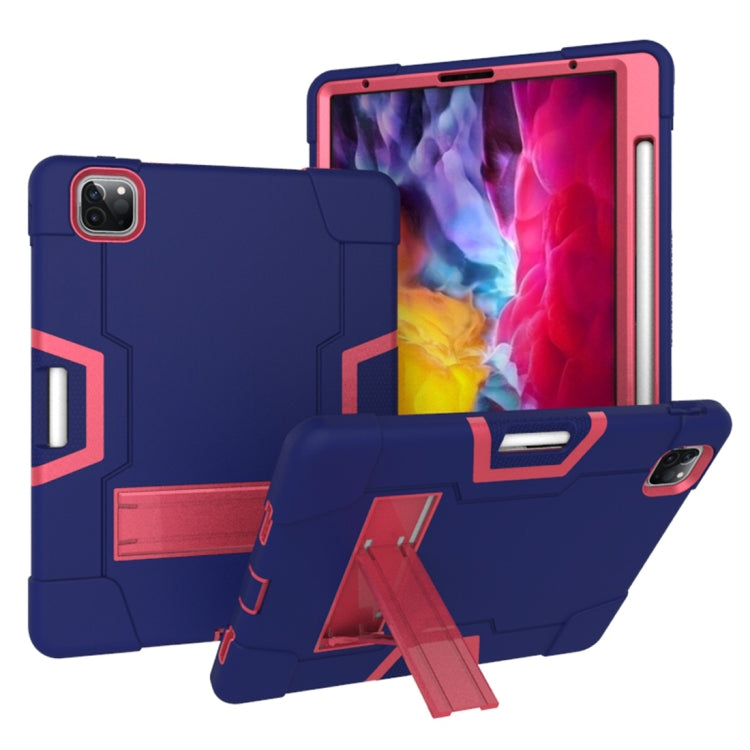 For iPad Pro 12.9 (2018) / (2020) Contrast Color Silicone + PC Protective Case with Holder, For iPad Pro 12.9 2021 / 2020 / 2019