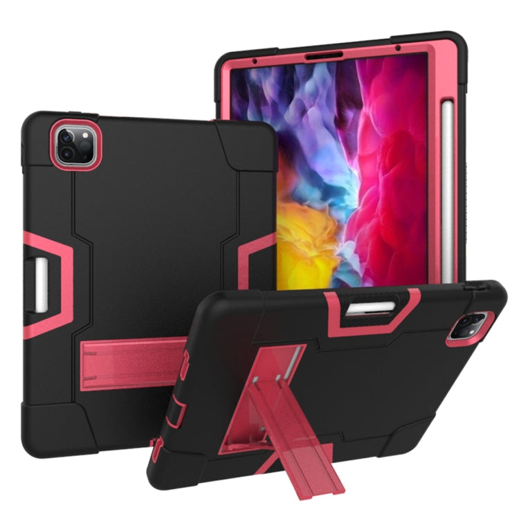 For iPad Pro 12.9 (2018) / (2020) Contrast Color Silicone + PC Protective Case with Holder, For iPad Pro 12.9 2021 / 2020 / 2019