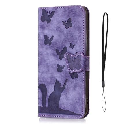 Butterfly Cat Embossing Flip Leather Phone Case, For iPhone SE 2022 / 2020 / 8 / 7, For iPhone 13 Pro Max, For iPhone 13 Pro, For iPhone 13