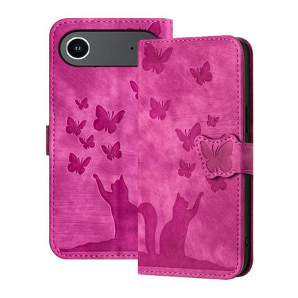 Butterfly Cat Embossing Flip Leather Phone Case, For iPhone 17 Pro Max, For iPhone 17 Pro, For iPhone 17, For iPhone Air
