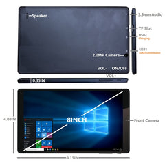 HSD8001 8 inch Tablet PC, Windows 10, Intel Atom Z8350 Quad Core, Support Bluetooth & WiFi, 4GB+128GB / Z8350