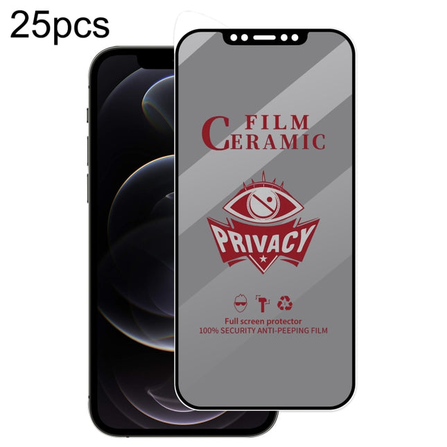25pcs Full Coverage HD Privacy Ceramic Film, For iPhone 17 Pro Max, For iPhone 17 Pro, For iPhone 17, For iPhone Air, For iPhone 16 Pro Max, For iPhone 16 Pro, For iPhone 16 Plus, For iPhone 16, For iPhone 15 Pro Max, For iPhone 15 Pro, For iPhone 15 P...