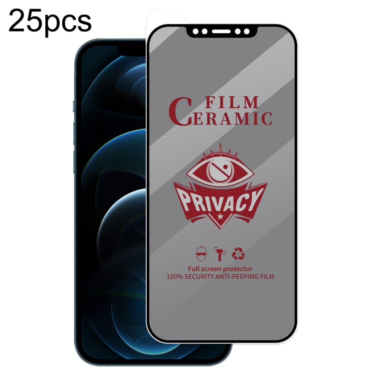 25pcs Full Coverage HD Privacy Ceramic Film, For iPhone 16 Pro Max, For iPhone 16 Pro, For iPhone 16 Plus, For iPhone 16, For iPhone 15 Pro Max, For iPhone 15 Pro, For iPhone 15 Plus, For iPhone 15, For iPhone 13 Pro Max / 14 Plus