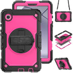 For Samsung Galaxy Tab A9 / Tab A11 / Black+Rose Red