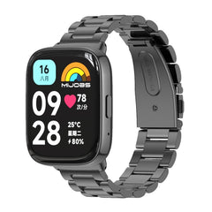 Mijobs Three-Bead Metal Stainless Steel Watch Band, For Redmi Watch 3 Lite / Watch 3 Active