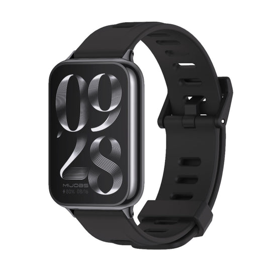 Mijobs Flat Hole Breathable Silicone Watch Band, For Xiaomi Smart Band 9 Pro / 8 Pro