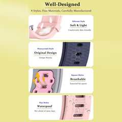 Mijobs Flat Hole Breathable Silicone Watch Band, For Xiaomi Smart Band 9 Pro / 8 Pro