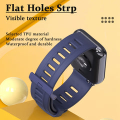 Mijobs Flat Hole Breathable Silicone Watch Band, For Xiaomi Smart Band 9 Pro / 8 Pro