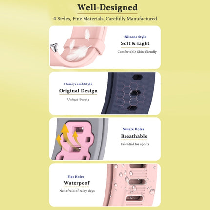 Mijobs Square Hole Breathable Silicone Watch Band