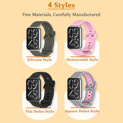 Mijobs Square Hole Breathable Silicone Watch Band, For Xiaomi Smart Band 9 Pro / 8 Pro