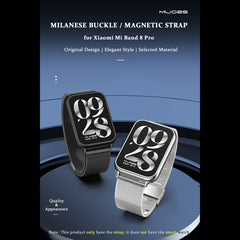 Mijobs Milan Magnetic Stainless Steel Watch Band, For Xiaomi Smart Band 9 Pro / 8 Pro