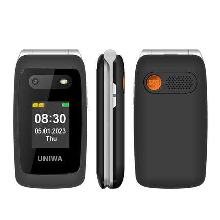 UNIWA V202T 4G Flip Style Phone, 2.4 inch Unisoc T107 Cat.1, SOS, FM, Dual SIM Cards, 21 Keys