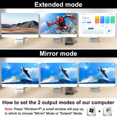 KC-KVM203DH 8K 30Hz USB3.0 DP+DP+HDMI Triple Monitors KVM Switch, EU Plug