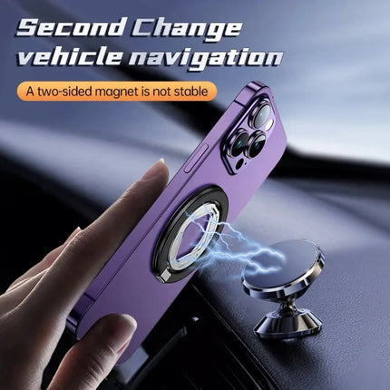 ZF039 Folding MagSafe Magnetic Ring Buckle Holder, ZF039 (Black), ZF039 (Blue), ZF039 (Purple), ZF039 (Silver)