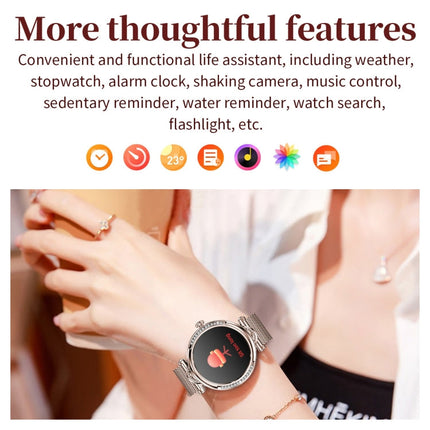 CF32 1.27 inch Screen Lady Smart Watch, Support Female Physiology Monitoring & 100+ Sports Modes, Silicone Band