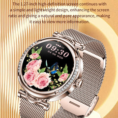 CF32 1.27 inch Screen Lady Smart Watch, Support Female Physiology Monitoring & 100+ Sports Modes, Silicone Band, Steel Band