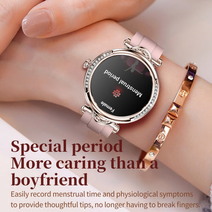 CF32 1.27 inch Screen Lady Smart Watch, Support Female Physiology Monitoring & 100+ Sports Modes, Silicone Band