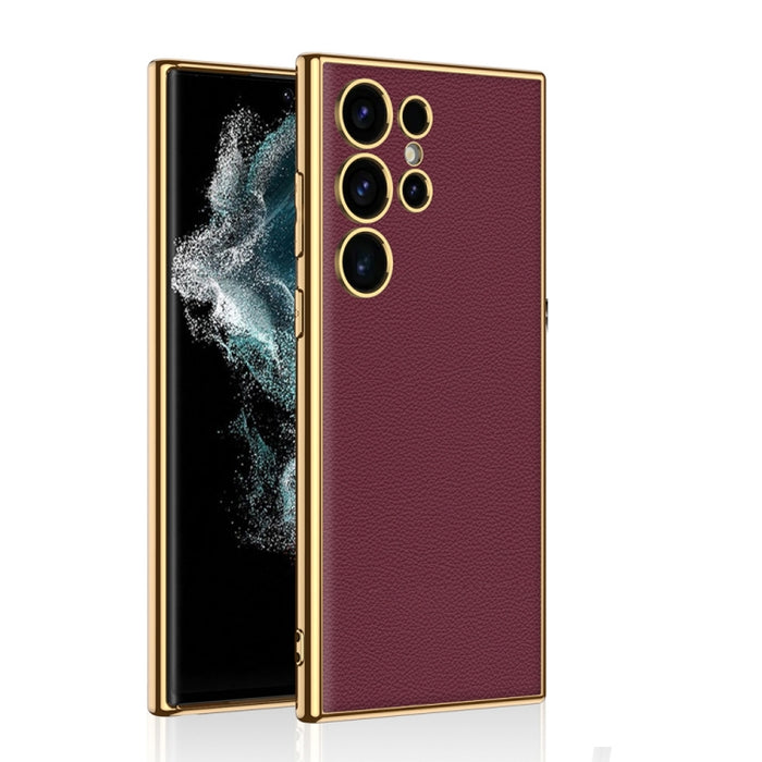 GKK Plating TPU + Leather Full Coverage Phone Case, For Samsung Galaxy S24 Ultra 5G, For Samsung Galaxy S24+ 5G, For Samsung Galaxy S24 5G