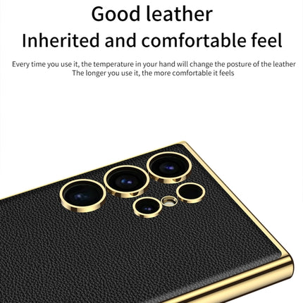 GKK Plating TPU + Leather Full Coverage Phone Case, For Samsung Galaxy S24 Ultra 5G, For Samsung Galaxy S24+ 5G, For Samsung Galaxy S24 5G