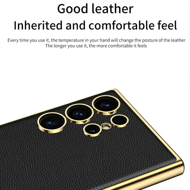 GKK Plating TPU + Leather Full Coverage Phone Case, For Samsung Galaxy S24 Ultra 5G, For Samsung Galaxy S24+ 5G, For Samsung Galaxy S24 5G