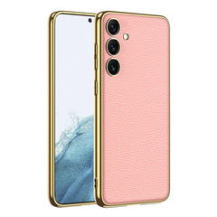 GKK Plating TPU + Leather Full Coverage Phone Case, For Samsung Galaxy S24 Ultra 5G, For Samsung Galaxy S24+ 5G, For Samsung Galaxy S24 5G