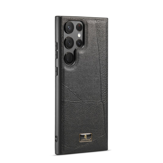 Fierre Shann Leather Texture Phone Back Cover Case, For Samsung Galaxy S24 Ultra 5G, For Samsung Galaxy S24+ 5G, For Samsung Galaxy S24 5G
