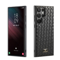 Fierre Shann Leather Texture Phone Back Cover Case, For Samsung Galaxy S24 Ultra 5G, For Samsung Galaxy S24+ 5G, For Samsung Galaxy S24 5G